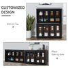 HOMCOM Modern Kitchen Sideboard, Stackable Storage Cabinet, Sliding Glass Door Console, Cupboard Serving Buffet, Black