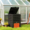 Outsunny Compost Bin, 120 Gallon (450L) Garden Composter with Gloves, 80 Vents and 2 Sliding Doors, Lightweight & Solid, Fast Creation of Fertile Soil, Orange