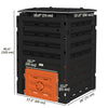 Outsunny Compost Bin, 120 Gallon (450L) Garden Composter with Gloves, 80 Vents and 2 Sliding Doors, Lightweight & Solid, Fast Creation of Fertile Soil, Orange