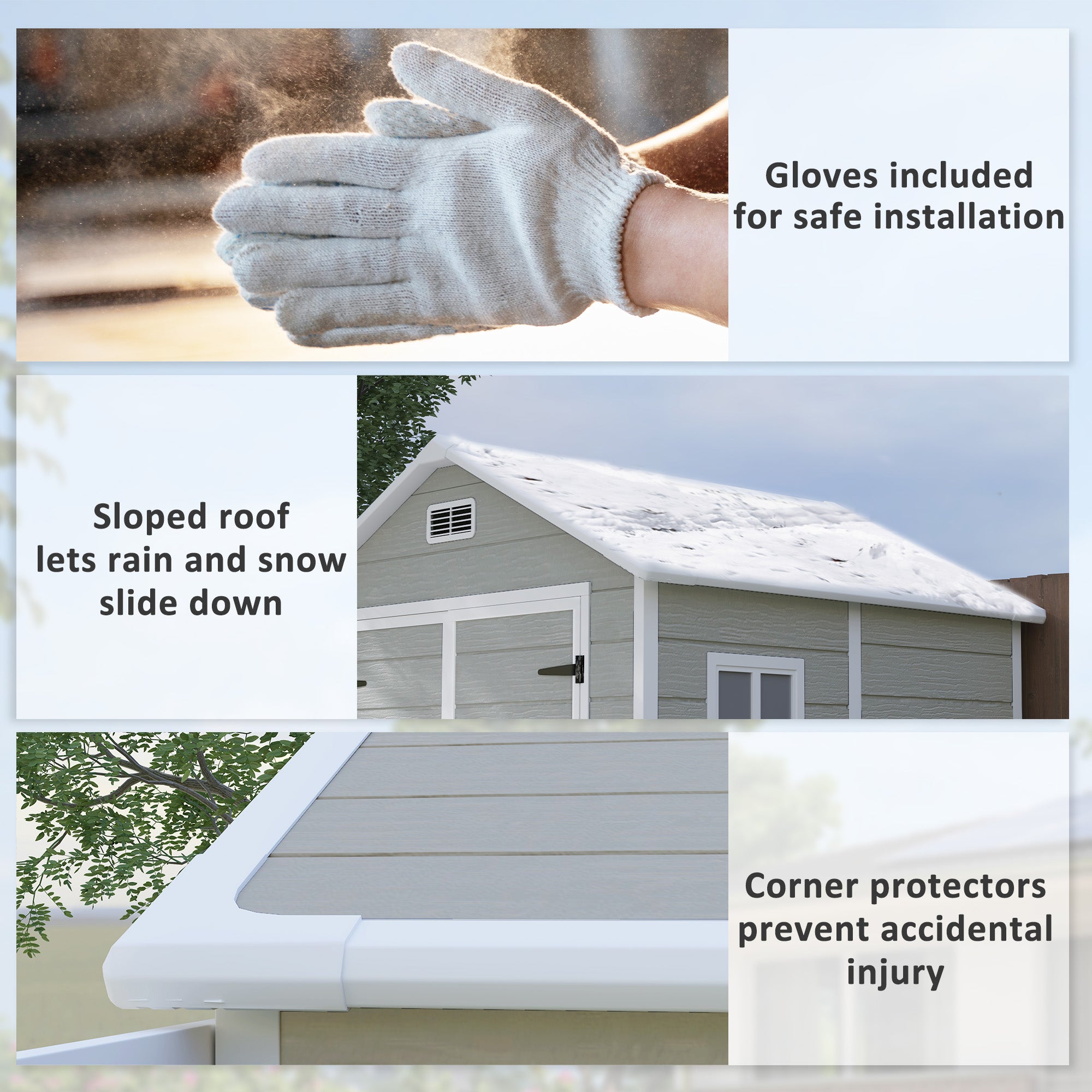 Outsunny 6' x 5' Outdoor Storage Shed, Plastic Garden Shed with Floor, Window, Lockable Doors and Vents, Wood Effect Resin Tool Shed for Backyard, Patio, Lawn, Dark Grey