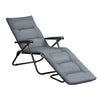 Outsunny Folding Lounge Chair, Reclining Tanning Chair, Sun Lounger with 6-Position Adjustable Back, Padded Cushion for Patio, Garden, Beach, Pool, Grey