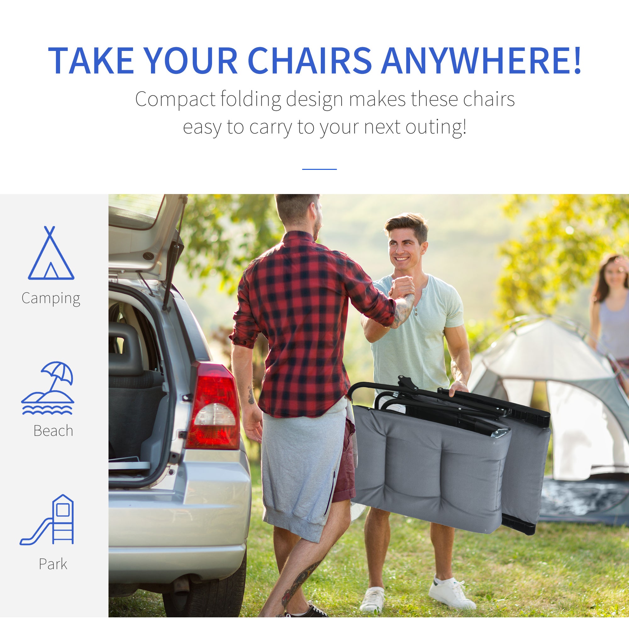 Outsunny Folding Lounge Chair, Reclining Tanning Chair, Sun Lounger with 6-Position Adjustable Back, Padded Cushion for Patio, Garden, Beach, Pool, Grey