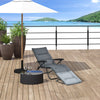 Outsunny Folding Lounge Chair, Reclining Tanning Chair, Sun Lounger with 6-Position Adjustable Back, Padded Cushion for Patio, Garden, Beach, Pool, Grey
