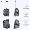 PawHut 2-IN-1 Pet Luggage Box Backpack Carrier Cats Dogs w/ Handle, Rolling Wheel Grey