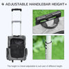 PawHut 2-IN-1 Pet Luggage Box Backpack Carrier Cats Dogs w/ Handle, Rolling Wheel Grey