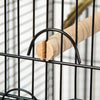 PawHut 60" Bird Cage with Openable Top, Large Parrot Cage with Rolling Stand, Wheels, Removable Tray, Bowls, Storage Shelf for Cockatie, Sun Conure, Black