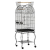 PawHut 60" Bird Cage with Openable Top, Large Parrot Cage with Rolling Stand, Wheels, Removable Tray, Bowls, Storage Shelf for Cockatie, Sun Conure, Black