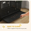 PawHut Heavy Duty Steel Dog Crate Kennel Pet Cage with Wheels for Portability and a Door for Convenient Access Anti-Pinching Floor, 49.2"L x 29.5"W x 34.6"H, Black