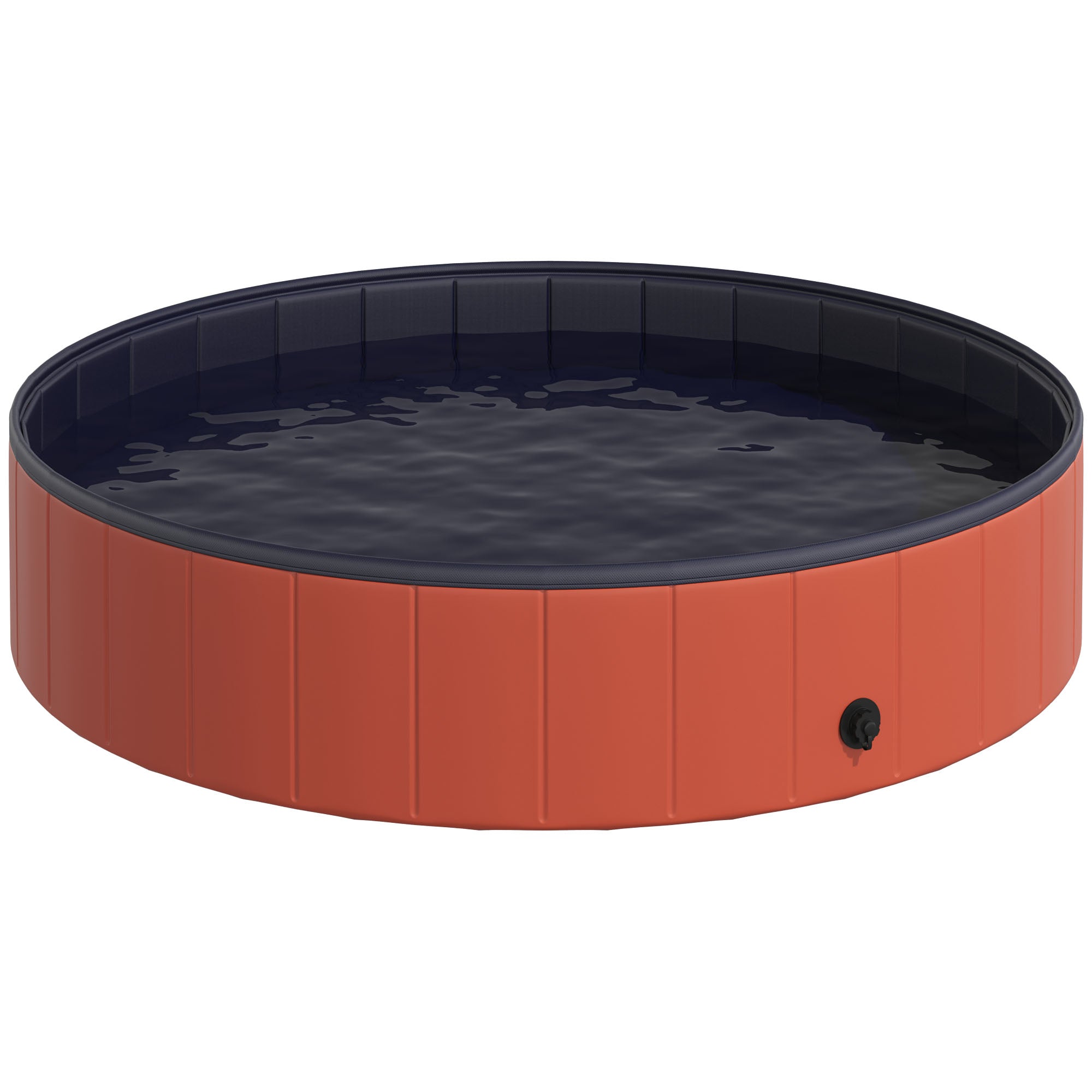 PawHut Foldable Dog Paddling Pool Pet Cat Swimming Pool Indoor/ Outdoor Collapsible Summer Bathing Tub Shower Tub Puppy Washer, Φ 140 x 30H cm, Red