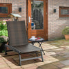 Outsunny Patio Lounger Chair, Outdoor Steel Frame PE Rattan Wicker Sun Lounger w/ 5-Position Backrest and Wheels for Sun Room, Garden, Poolside, Brown