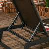 Outsunny Patio Lounger Chair, Outdoor Steel Frame PE Rattan Wicker Sun Lounger w/ 5-Position Backrest and Wheels for Sun Room, Garden, Poolside, Brown