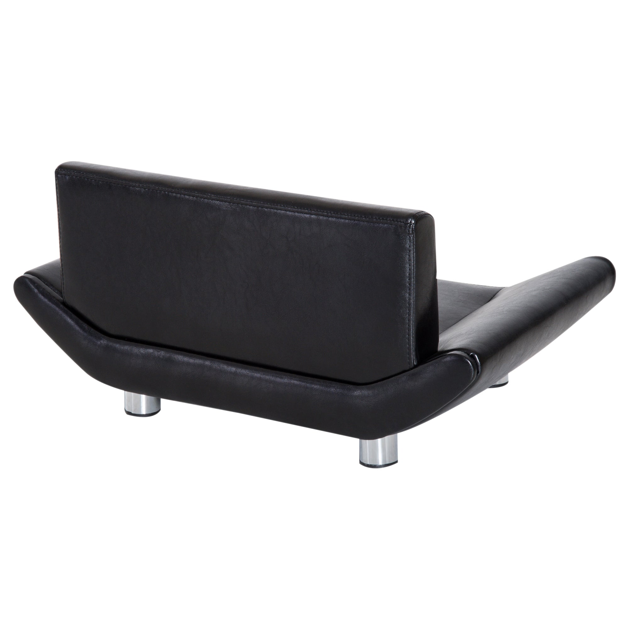 PawHut Pet Sofa Chair Dog Cat Kitten Couch Bed Luxury Furniture Faux Leather Seater Black