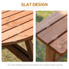 Outsunny Wooden Patio Dining Set for 8 People, Outdoor Table and Benches Set with 4 Double-Seat Benches & Round Picnic Table (Umbrella Not Included), Φ70.1" x 27.6" H, Brown