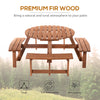 Outsunny Wooden Patio Dining Set for 8 People, Outdoor Table and Benches Set with 4 Double-Seat Benches & Round Picnic Table (Umbrella Not Included), Φ70.1" x 27.6" H, Brown