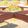 Outsunny Wooden Patio Dining Set for 8 People, Outdoor Table and Benches Set with 4 Double-Seat Benches & Round Picnic Table (Umbrella Not Included), Φ70.1" x 27.6" H, Brown