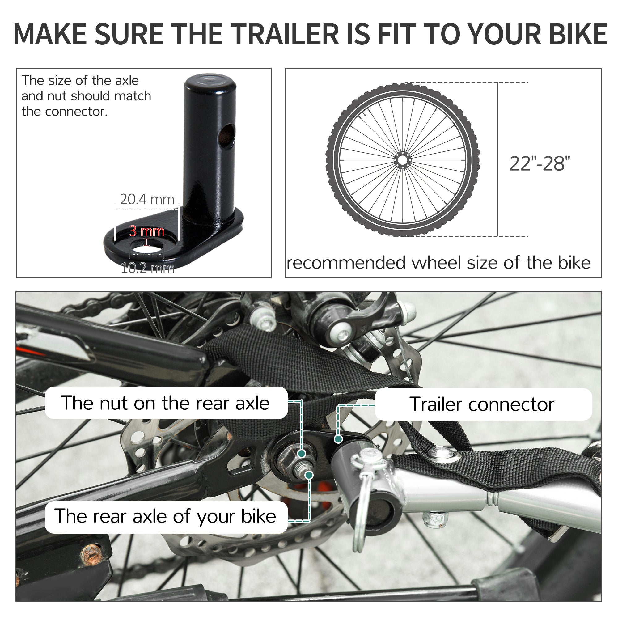 Aosom Folding Bicycle Cargo Trailer Cart Carrier Garden Use w/ Quick Release, Cover, Black/Red