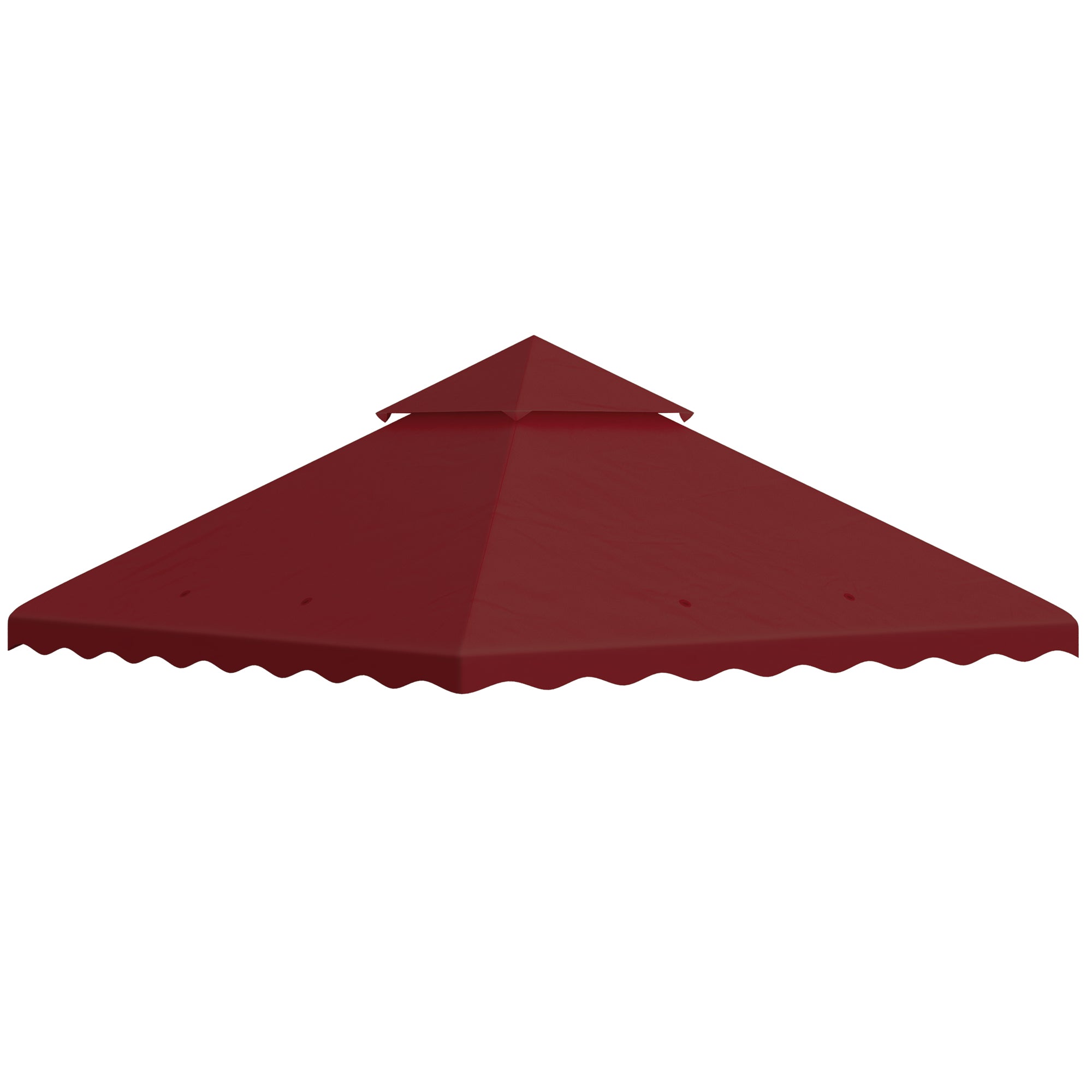 Outsunny 10' x 10' Gazebo Replacement Canopy Cover, 2 Tier Gazebo Roof Replacement TOP ONLY, Burgundy