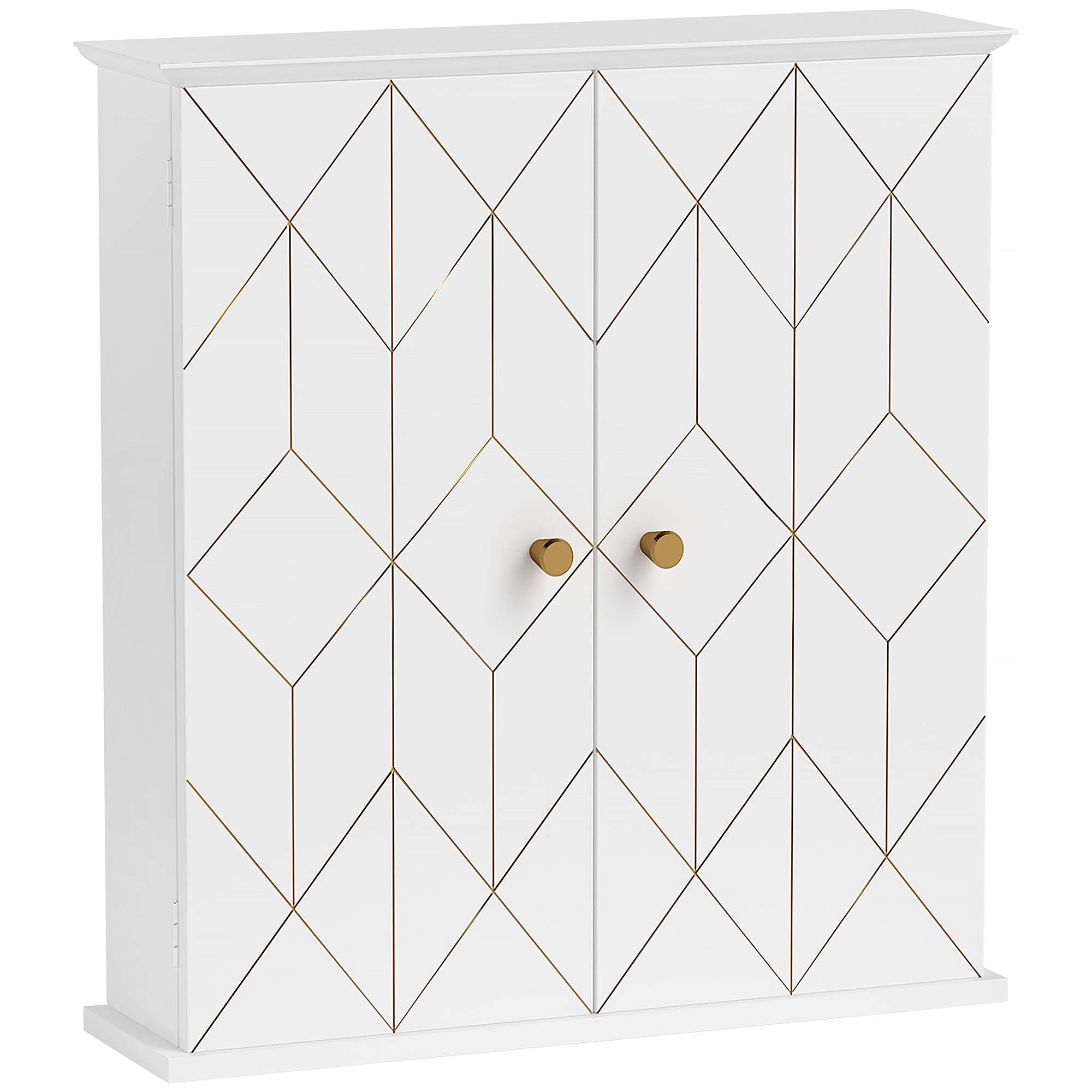 HOMCOM Bathroom Wall Cabinet, Medicine Cabinet, Storage Cabinet with 2 Doors, Adjustable Shelf, White