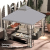 Outsunny 10' x 10' Gazebo Replacement Canopy Cover, 2 Tier Gazebo Roof Replacement TOP ONLY, Light Grey