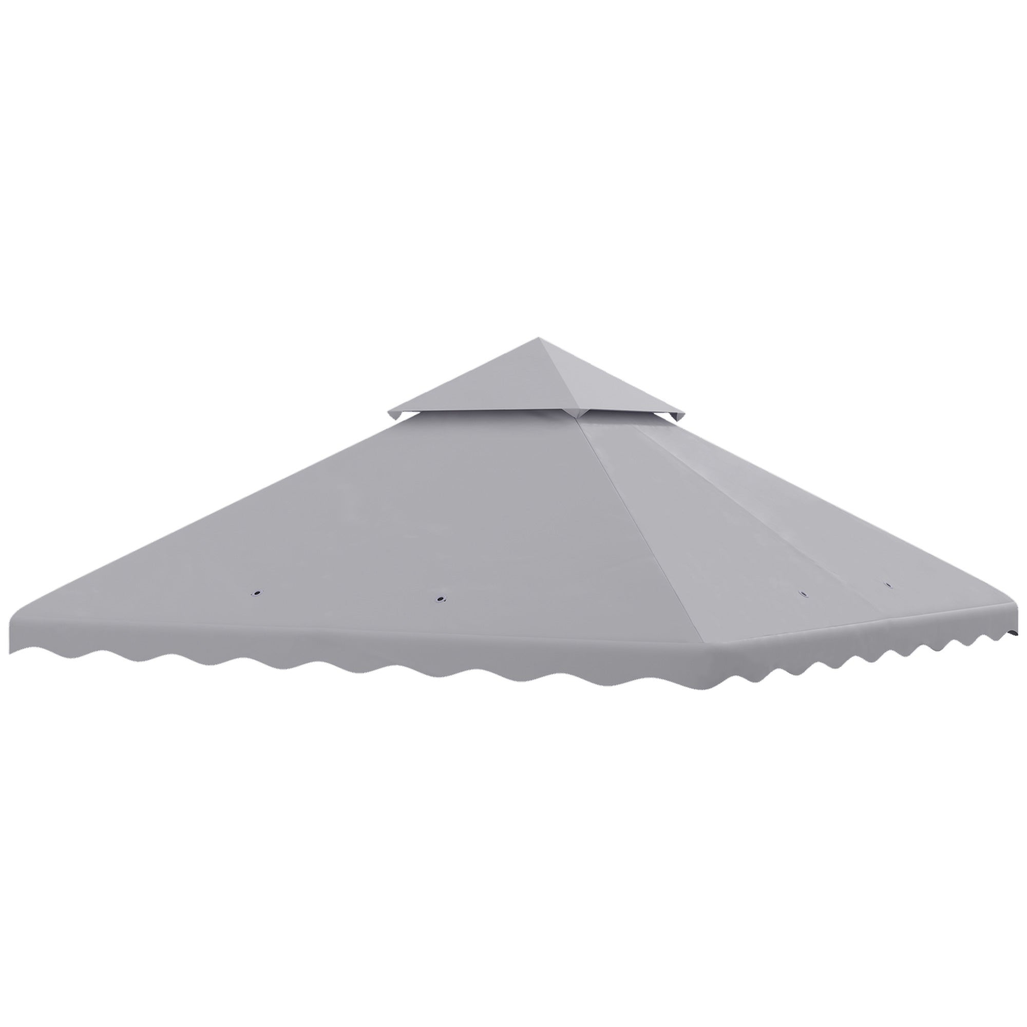 Outsunny 10' x 10' Gazebo Replacement Canopy Cover, 2 Tier Gazebo Roof Replacement TOP ONLY, Light Grey