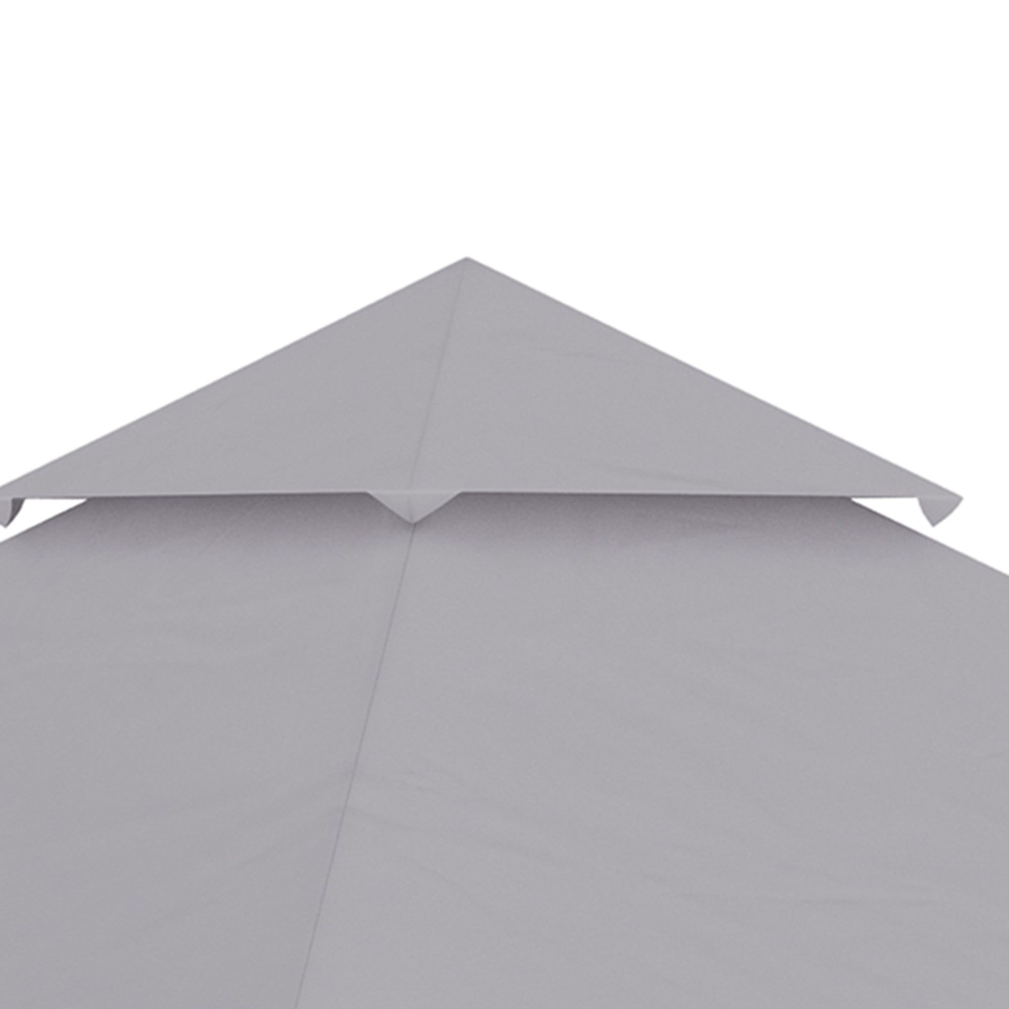 Outsunny 10' x 10' Gazebo Replacement Canopy Cover, 2 Tier Gazebo Roof Replacement TOP ONLY, Light Grey