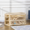 PawHut Wooden Large Hamster Cage Mouse Rats Small Animal Exercise Play House 3 Tier with Tray, Seesaws, Water Bottle, Activity Center