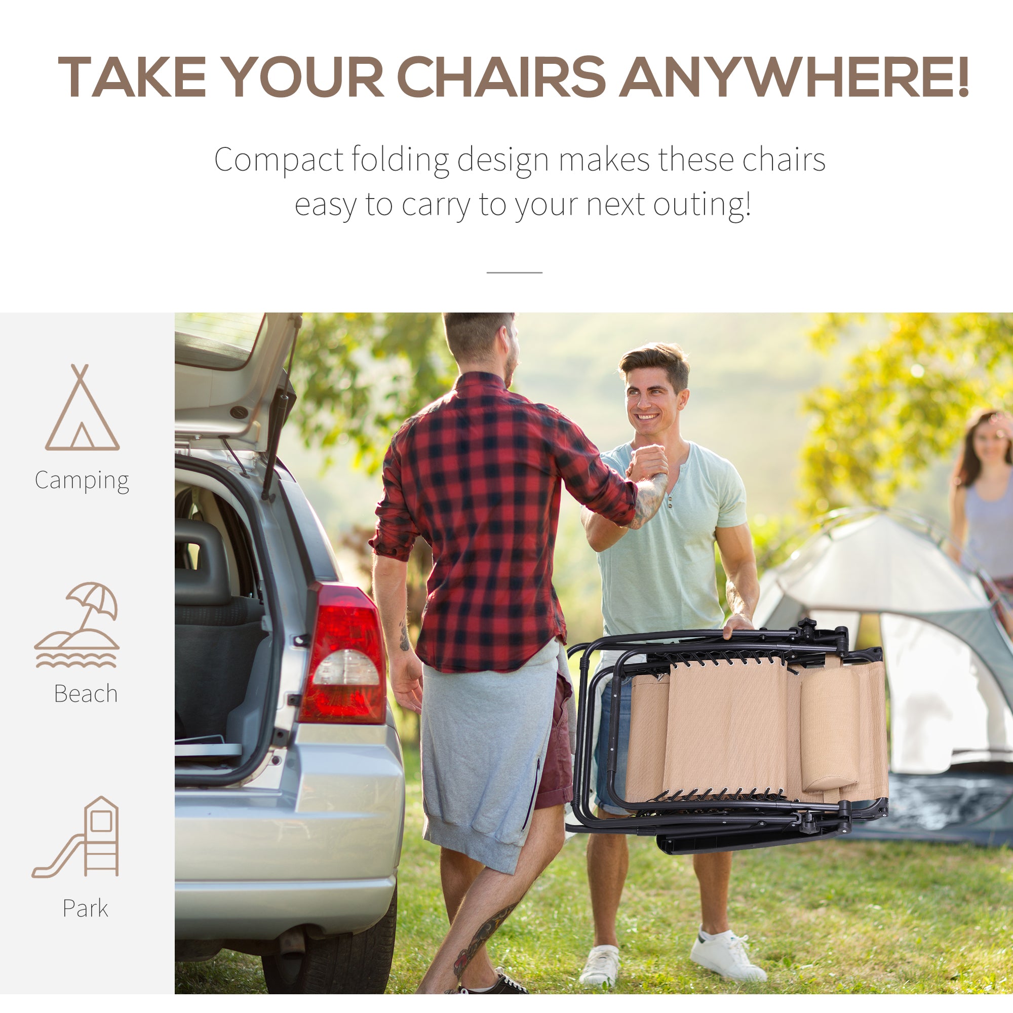 Outsunny Foldable Lounge Chair with Canopy Shade, Outdoor Zero Gravity Chair w/ Side Tray & Cup Holder, Reclining Lounger w/ Breathable Mesh Fabric Seat, Pillow, Beige