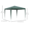 Outsunny 10x10ft Party Tent Portable Gazebo, Folding Garden Canopy Event Shelter Outdoor Sunshade Green