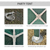 Outsunny 10x10ft Party Tent Portable Gazebo, Folding Garden Canopy Event Shelter Outdoor Sunshade Green