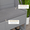 HOMCOM Coat Rack Shoe Bench, Hall Tree with Bench and Shoe Storage, Entryway Bench with 4 Hooks, 2 Drawers, 2 Storage Shelves, Shoe Rack and Padded Seat Cushion, Grey