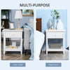 HOMCOM Modern Style Nightstand, Side Table with Drawer and Storage Shelf for Bedroom, 19.7" x 13.8" x 23.6", White