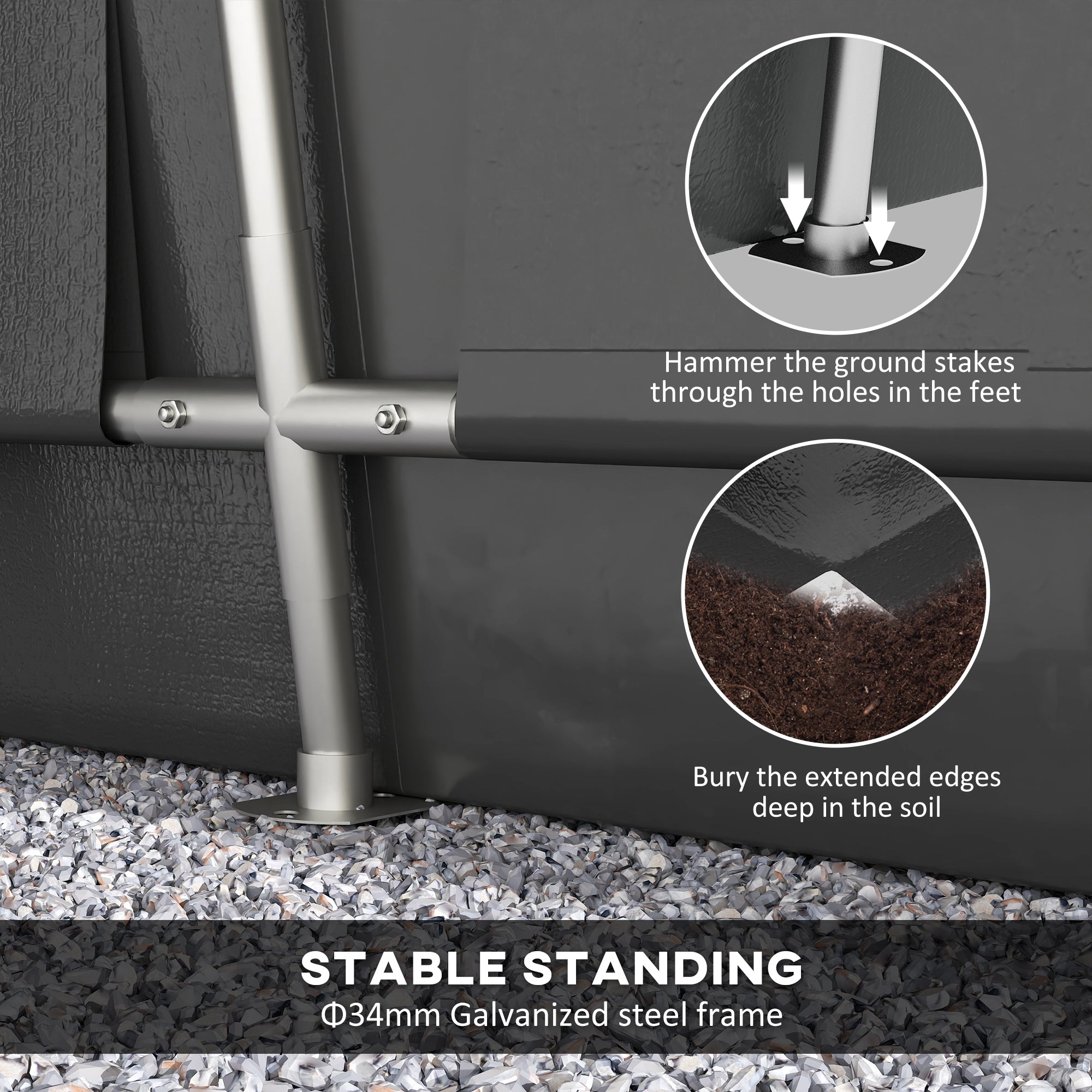 Outsunny 11' x 20' Heavy Duty Carport, Portable Garage Canopy Tent with 2 Ventilation Windows and Large Door, for Car, Truck, Boat, Motorcycle, Bike, Garden Tools, Dark Grey