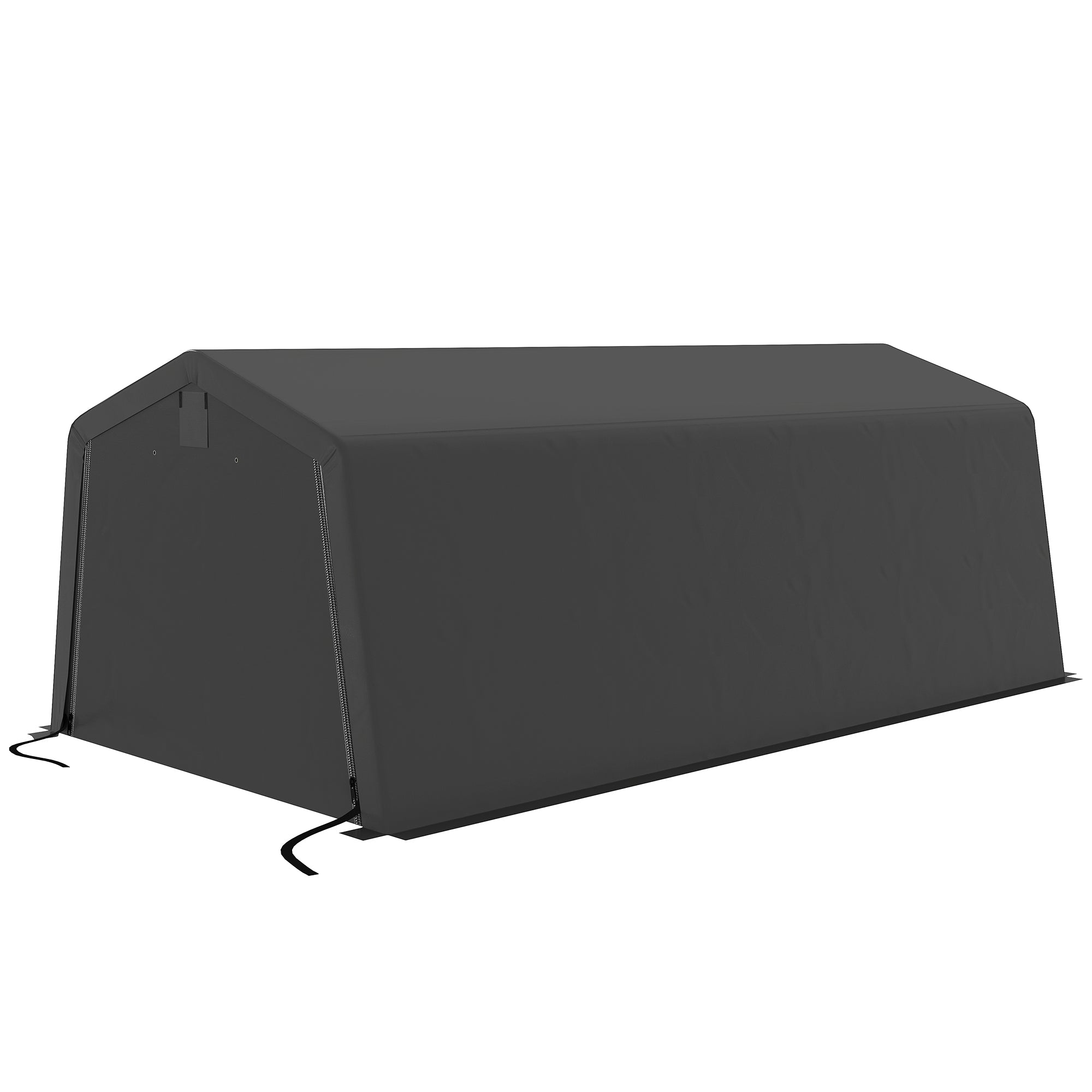 Outsunny 11' x 20' Heavy Duty Carport, Portable Garage Canopy Tent with 2 Ventilation Windows and Large Door, for Car, Truck, Boat, Motorcycle, Bike, Garden Tools, Dark Grey