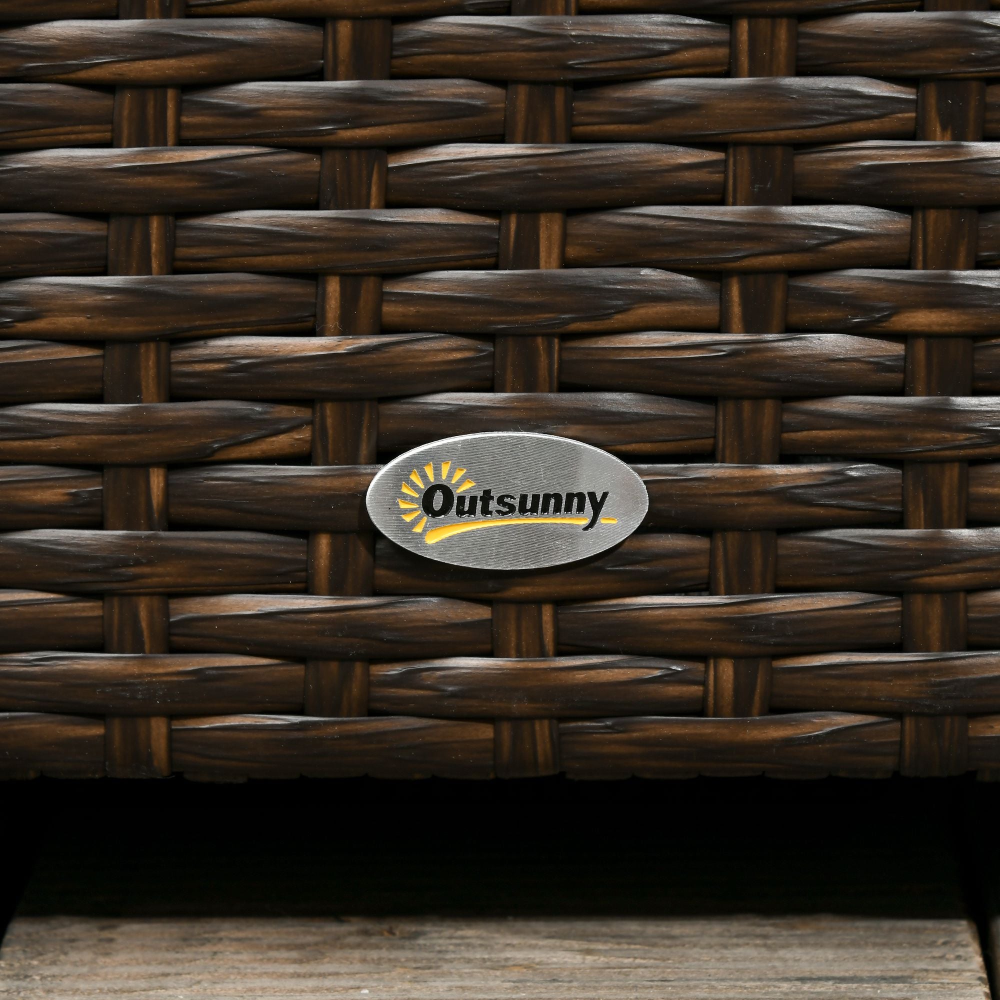 Outsunny Rattan Deck Box, Rattan 113 Gallon Outdoor Storage Box with Lid and Handle for Indoor, Patio Furniture Cushions, Pool and Garden Tools, Brown