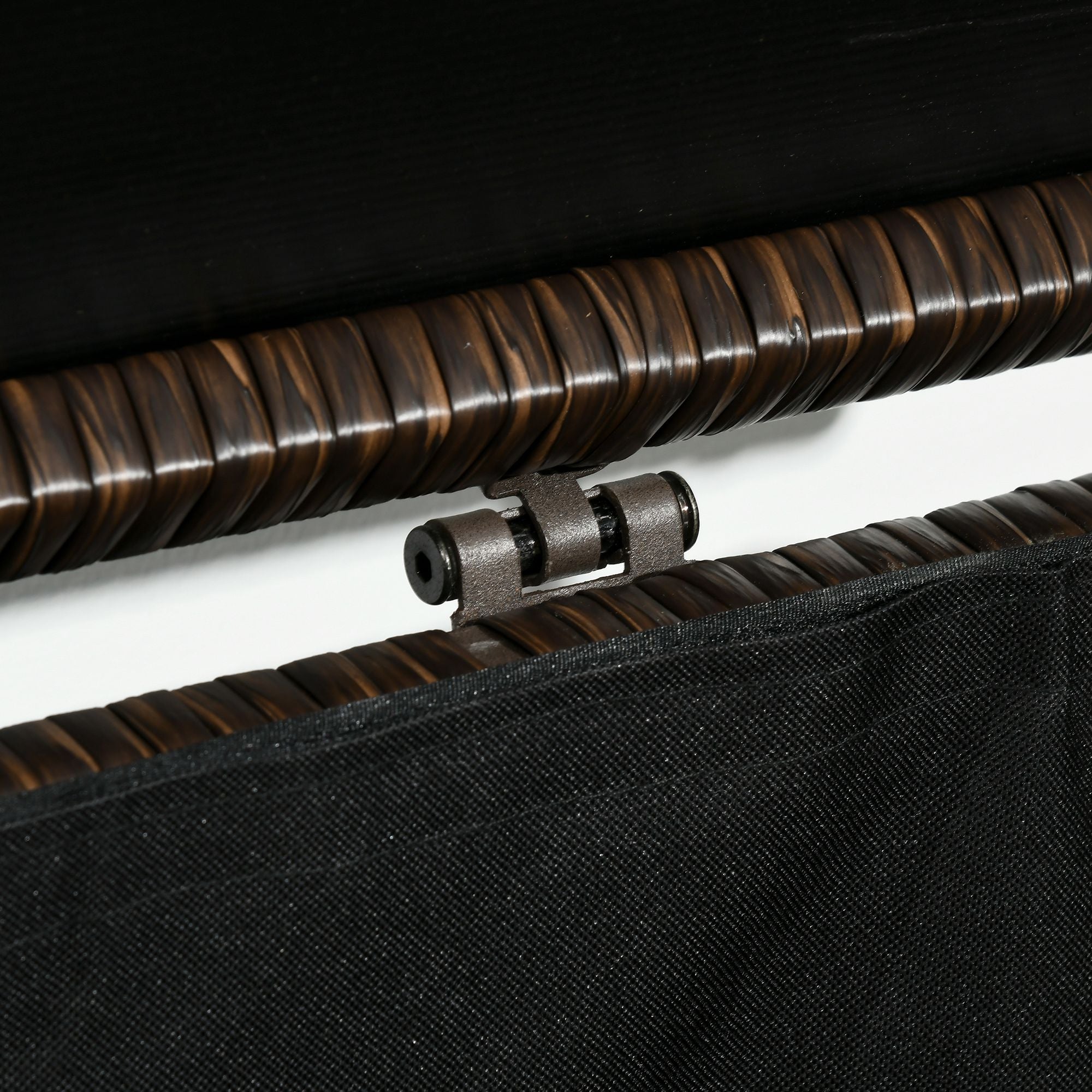 Outsunny Rattan Deck Box, Rattan 113 Gallon Outdoor Storage Box with Lid and Handle for Indoor, Patio Furniture Cushions, Pool and Garden Tools, Brown