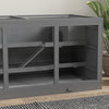 PawHut Wooden Hamster Cage, Mouse Mice Rat Cage Small Animal Cage, 3 Tier Exercise Play House with Slide, Tray, Grey