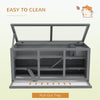 PawHut Wooden Hamster Cage, Mouse Mice Rat Cage Small Animal Cage, 3 Tier Exercise Play House with Slide, Tray, Grey