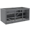 PawHut Wooden Hamster Cage, Mouse Mice Rat Cage Small Animal Cage, 3 Tier Exercise Play House with Slide, Tray, Grey