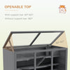 PawHut Wooden Hamster Cage, Mouse Mice Rat Cage Small Animal Cage, 3 Tier Exercise Play House with Slide, Tray, Grey
