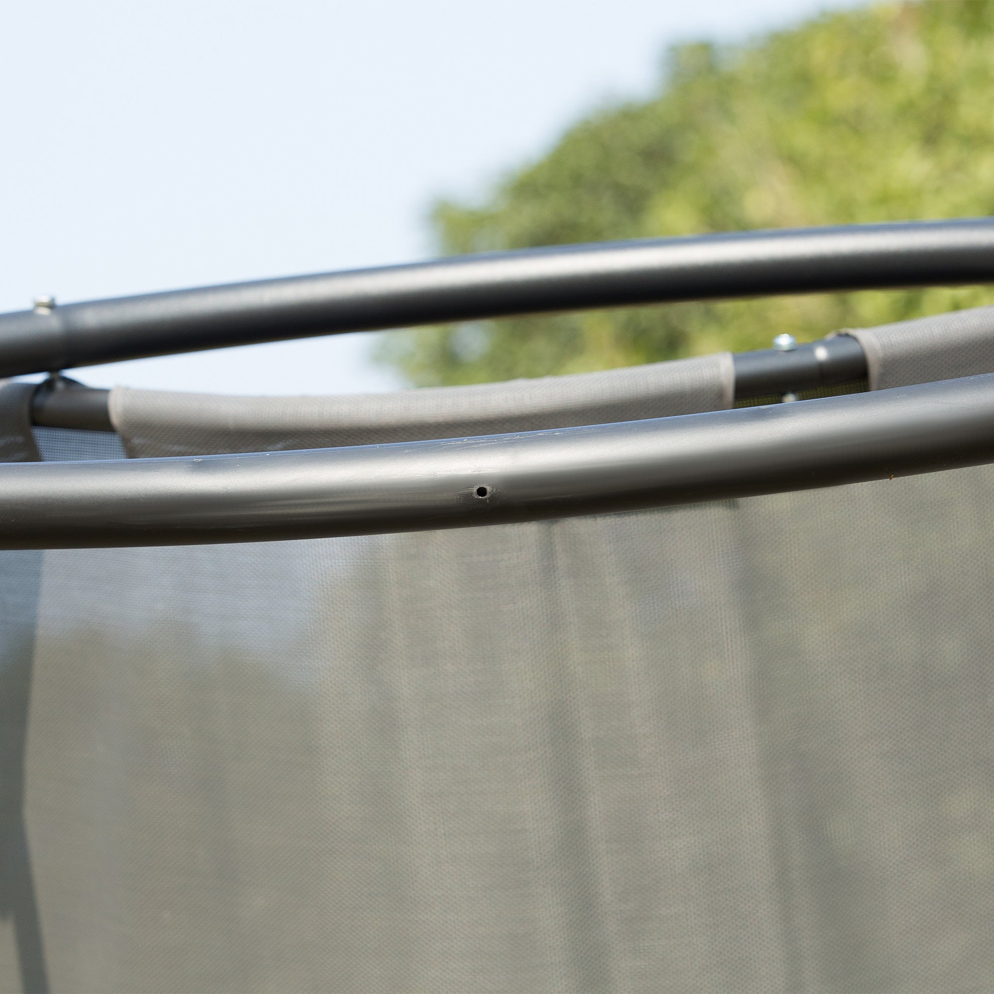 Outsunny Double Chaise Lounger Garden Rocker Sun Bed Outdoor Hammock Chair Texteline with Pillow Grey