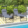 Outsunny Folding Chaise Lounge with Adjustable Sunroof, Outdoor Quick Dry Padded Tanning Chairs with Headrest, Reclining Back Outdoor Lounge Chair, for Beach, Yard, Patio, Grey