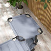 Outsunny Folding Chaise Lounge with Adjustable Sunroof, Outdoor Quick Dry Padded Tanning Chairs with Headrest, Reclining Back Outdoor Lounge Chair, for Beach, Yard, Patio, Grey