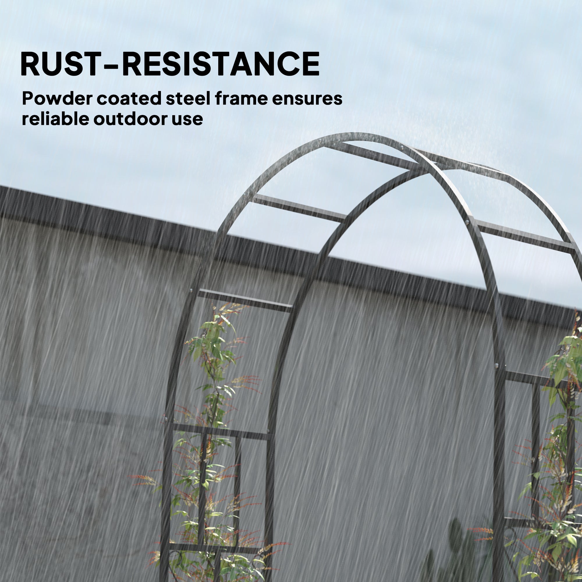 Outsunny 7.3ft Steel Garden Arch Trellis, Garden Arbor Trellis for Climbing Plants Roses Wisteria Vines, Flower Arch Wedding Arch Stand for Bridal Party Ceremony Decoration, Black