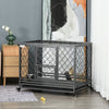 PawHut Heavy Duty Dog Crate, Metal Dog Kennel Cage with Wheels, Openable Top, Removable Tray, Stainless Steel Bowl, for Small, Medium, Large & XL Dogs, 42.5" x 29" W x 35"