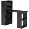 HOMCOM Modern Computer Desk with Storage Shelves, 47" Writing Table Workstation with Bookshelf for Home Office, Black