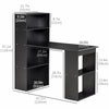 HOMCOM Modern Computer Desk with Storage Shelves, 47" Writing Table Workstation with Bookshelf for Home Office, Black