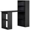 HOMCOM Modern Computer Desk with Storage Shelves, 47" Writing Table Workstation with Bookshelf for Home Office, Black