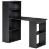 HOMCOM Modern Computer Desk with Storage Shelves, 47" Writing Table Workstation with Bookshelf for Home Office, Black