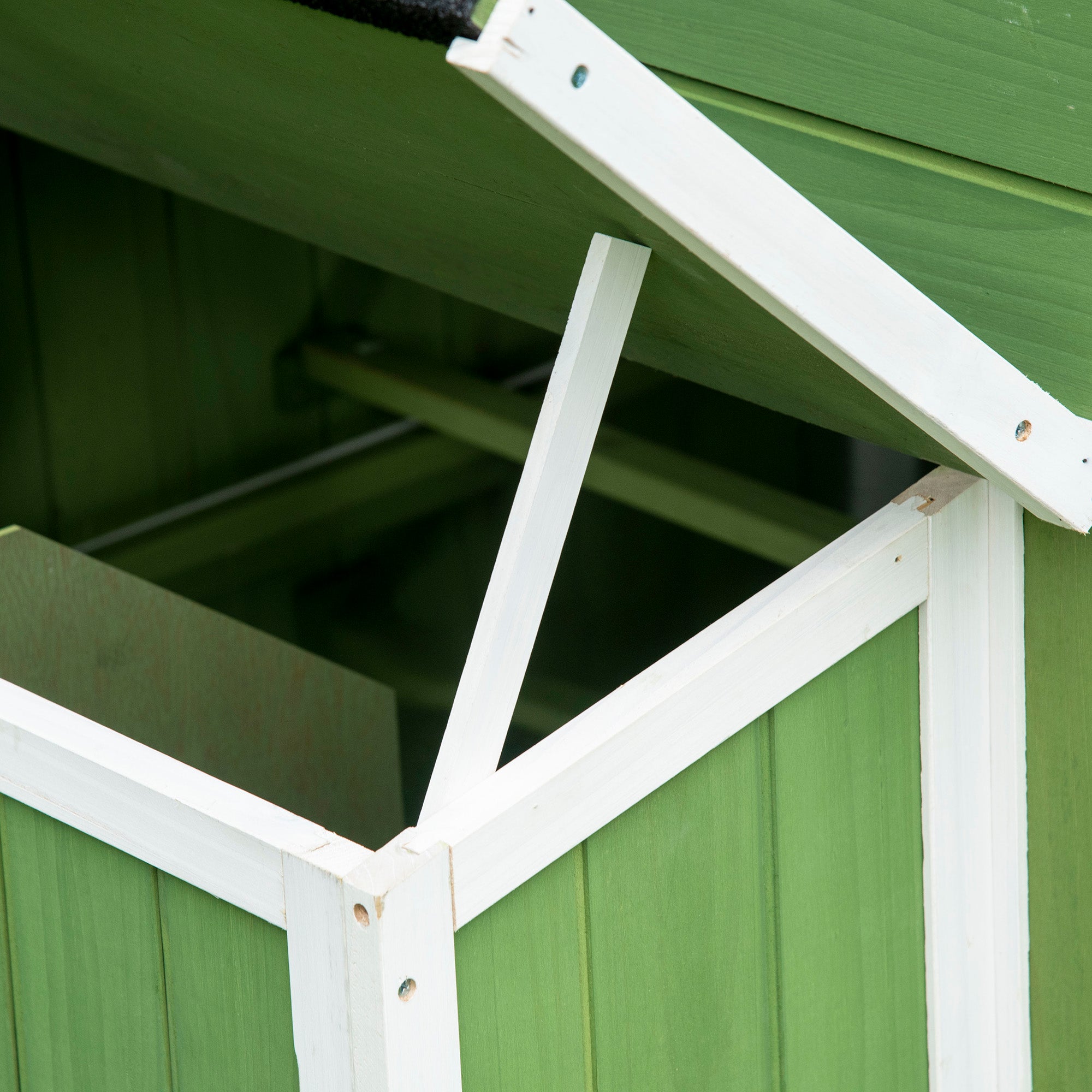 PawHut Chicken Coop with Outdoor Run, Chicken Run with Nesting Box, Wooden Poultry Cage with Removable Tray, Openable Roof and Lockable Doors, 210 x 108 x 100cm