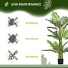 HOMCOM 5FT Artificial Areca Palm Tree in Pot with Realistic Leaves, Indoor Outdoor Tropical Palm Fake Plants for Home Office Living Room Decor